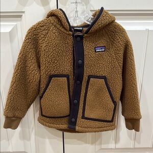 Patagonia Tan Retro Pile Fleece Jacket with Black Accents - size 3T